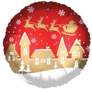 Santa's Village Satin Luxe Balloon